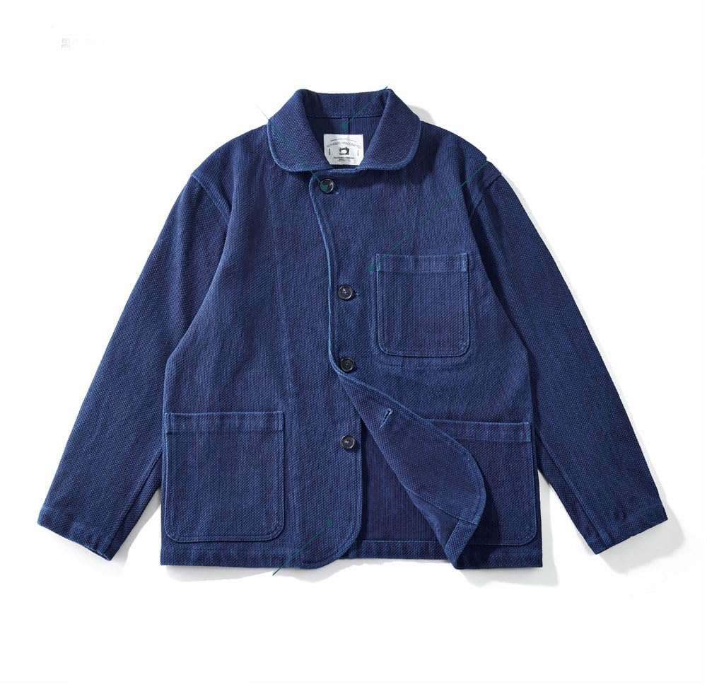 Amazon | 刺し子 ジャケット インディゴ カバーオール デニム デッキ